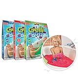 3 x Gelli Baff Bundle von Zimpli Kids, verwandelt Wasser in dickes, buntes Goo, blau, rot und grün, Fidget Stressabbau-Knet-Set, veg
