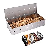 YTTde Raucherbox Dicker Edelstahl BBQ Raucherbox Große Kapazität Grillfleisch Raucher Kochen Mini Outdoor Küchengeräte Für Holzkohle Oder Gasg