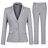 YYNUDA Anzug Set Damen Business Hosenanzug Slim Fit B