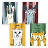 HEJ LØNNE 4er Set Poster Kinderzimmer - A4 Bilder für Kinderzimmer Deko - 21 x 29,7 cm - Babyzimmer Deko - Bilder Kinderzimmer - Poster S