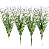 Famibay 4 Stück Kunstpflanze Grasbündel Grün Gras Pflanze Künstlich Graspflanze Ziergräser Kunstgras Zweige Gräsersträuße Dekogras ür Zuhause Garten Balkon Draußen Innen Grasarrangement (Grüne, 4)