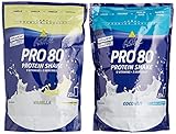 Inkospor Active Proteinshake Pro 80 Beutel 2er Mix Pack (2 x 500 g) Vanille/Cocos, 1er Pack (1 x 1 kg)