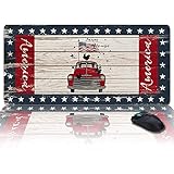 Extra großes, erweitertes Gaming-Mauspad, unabhängiges amerikanisches Bauernhaus, rustikales Holz-Mousepad, lange rutschfeste Gummibasis, XXL-große Tastatur-Schreibtischmatte für Desktop / Laptop / Bü