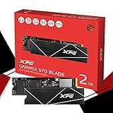 ADATA XPG GAMMIX S70 Blade 2TB PCIe Gen4x4 M.2 2280 SSD Schwarz- Heat Spreader- 3D-Grafikbearbeitung sowie High-End-Gaming PS5 upgradation AGAMMIXS70B-2T-CS