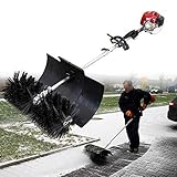 DiLiBee 2 Takt 2,3HP 52CC Benzin Motorbürste Kehrmaschine Benzinbetriebene Kehrmaschine Schneefräse Kehrbesen Besen Bürste klar (2-Takt Benzinmotor, 60cm Bürstenbreite, 1,7 kW)