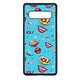 coque-personnalisable Hülle für Samsung Galaxy S7 Hintergrund LOL Küss Mich Wow Liebe U Kuss Liebe blau Wallpaper - Schwarze weiche TPU Hülle (Galaxy S7)