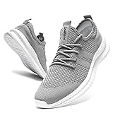 CAIQDM Schuhe Herren Laufschuhe Sneaker Outdoor Sportschuhe Turnschuhe männer Joggingschuhe atmungsaktiv Running Shoes Men Walking Schuhe Freizeitschuhe Fitness Schuhe Grau 40 EU