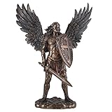 Erzengel Michael mit Schwert und Schild Engel Figur Skulptur S