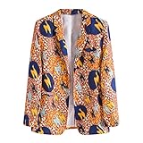 Lässiger Herren-Sportmantel, schmale Passform, leichter Knopf, Strick-Blazer mit Taschen, Ein-Knopf, Anzug, Smoking-Schal, Revers, Blazer für Abendessen, Abschlussball, Hochzeit, A169_orange, XXXL