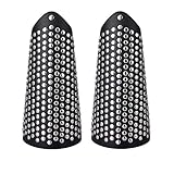 Verstellbarer breiter Riemen Leder Armband Kette Armband Metall Spike verzierte Unterarmschutz, für Halloween, Punk Rock Biker Unisex, 1 Paar,Black