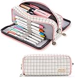 Federmäppchen, Mäppchen Reißverschluss Tasche,Federtaschen Teenager Mädchen, Etui Stifte 3 Fach, Große Kapazität Briefpapier Pouch Stifte Etui Mäppchen mädchen,Große Kapazität Pencil Case (A)