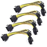 8Pin PCI Express zu 2 X PCIe 8 (6 + 2) -Pin & 6-Pin Motherboard-Grafikkarte PCI-e GPU VGA-Y-Splitter Hub-Stromkabel (4 Pack)