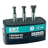 ENT 09003 3-tlg. HW T-Nutfräser-Set optimiert für M5 M6 und M8 Schrauben, HW (HM), Schaft (S) 8 mm - Nuten fräsen für gängige Sechskantschraub