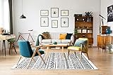 Gozos Utrera Boho Teppich Verschiedene Größen - Waschbarer Teppich mit Fransen für das Wohnzimmer - Skandinavischer Teppich ideal als Läufer oder unter dem Esstisch - 120x180