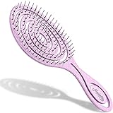 Ninabella Bio Haarbürste ohne Ziepen für Damen, Herren & Kinder - Entwirrbürste auch für Locken & Lange Haare - Einzigartige Profi Detangler-Bürste mit Spiralfeder in Pink