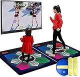 WDSZXH Doppeltanzmatte, ausgestattet mit drahtloser Empfänger, kompatibel mit TV/PC, Dicke 13mm, schallisolierter Soft Play-Matte, englisches Betriebssystem w