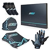 DAPPER RACING | SIMRACER Starter Pack | Touchscreen-kompatible Handschuhe + 3 Paar SIMRACING-Socken + Lenkrad- und Pedalabdeckungen | Mattschwarze Geschenkbox (L)