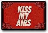 LHM Kiss My Airs Fußmatte Kiss My Airs Schild Red Kiss My Airs rot und weiß Kiss My Airs rot Fußmatte Airs 40 x 60