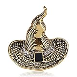 SHUJIA Mode Halloween Broschen für Frauen und Männer Cartoon Metall Hexe Ghost Hat Pins Brosche Funny Party Schmuck Geschenk