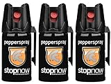stopnow Pfefferspray Abwehrspray KO-Spray Selbstverteidigung Jet-Sprühstrahl (3 Spray - 3er Sparpack)