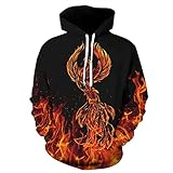 Bueuwe Unisex 3D Printed Pattern Hoodie Halloween Hoodie Kapuzenpullover Langarm Sweatshirt mit Kordelzug Tasche Kapuzenpulli,K,S