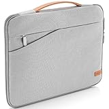 deleyCON 14' - 15,6' Zoll Notebook Tasche für Netbook Laptop (35,56cm - 39,62cm) Laptoptasche aus robustem Nylon 2 Zubehörfächer verstärkte Polsterwände - Hellg
