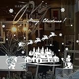 Weihnachtsmann Fensteraufkleber Diy Vinyl Wandaufkleber Elch Glasdekorationen Für Wohnkultur Art Decals Wallpap