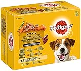 Pedigree | Geflügel-Selektion in Sauce | 4 Varietäten Huhn, Truthahn, Geflügel, Ente | Multipack Adult 12x100g