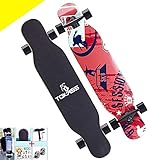 hjj Longboard Skateboard komplette 42-Zoll-Outdoor-Sportarten Leichte Tänzerin, Mini-Skateboard-Straße Longboard für Erwachsene oder Kinder-T-Tool mit Hochgeschwindigkeitslagern jiany