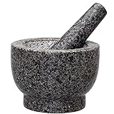 Fhdisfnsk Mörser- und Stößel-Set, Granit für verbesserte Leistung und organisches Aussehen, verwendet in Küche, Apotheken, G