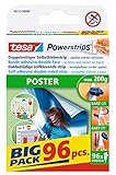 tesa Powerstrips POSTER Big Pack - Doppelseitige Klebestreifen für Poster und Plakate - Selbstklebend und spurlos wieder ablösbar - Bis zu 200 g Halteleistung - 96 Stück