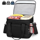 Lubardy 30L Kühltasche Gross Faltbar Kühlkorb Thermotasche Wasserdicht Kühlbox Picknicktasche Lunchtasche Isoliertasche Schw