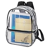 Transparenter Rucksack, robust, für Schule, Sport, Arbeit, Konzert, kleiner, transparenter PVC-Material, Rucksack für Studenten/Damen/Herren/Jungen/M