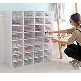 Schuhboxen Set Stapelbar 24 Stück Schuhkarton Faltbar Schuh Organizer Aufbewahrungsbox mit Transparent Deckel für Frauen, Männer 33x 23x 14