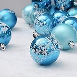 24 Stück Türkis Weihnachtskugel Weihnachtsdeko Christbaumschmuck Kugel Ø 6 cm Baumkugeln Baumschmuck Weihnachten Deko Anhäng