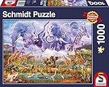 Schmidt Spiele 58356 Tiere an der Wasserstelle, 1000 Teile Puzzle, B