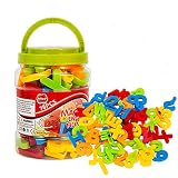 78Pcs Magnetische Buchstaben Zahlen Alphabet Kunststoff ABC 123 Kühlschrankmagnete für Vokabeln Lernspielzeug Kinder Rechtschreibung und Zählen Lernen Großbuchstaben Kleinbuchstaben für Kleink