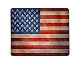 Yeuss USA Flaggen Rechteckige rutschfeste Mauspad Winken Vintage amerikanische Flagge Vereinigte Staaten von Amerika Textur Gaming Mauspad 200mm x 240