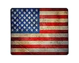 Yeuss USA Flaggen Rechteckige rutschfeste Mauspad Winken Vintage amerikanische Flagge Vereinigte Staaten von Amerika Textur Gaming Mauspad 200mm x 240