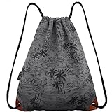 DNFC Turnbeutel Hipster Sporttasche Rucksack mit Innentasche Gymsack Segeltuch Sportbeutel Sportrucksack Bedrucken Beutel Jutebeutel mit Kordel Jute Tasche für Sport Reisen und Schule (Grau)