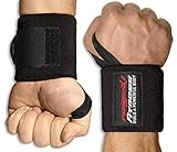 Raigeki Fitness Handgelenk Bandagen [2er Set] Extra starker Halt (+ Trainingspläne) Handgelenkbandagen für Krafttraining - Wrist Wraps Bandage für Frauen und Männer - Bodybuilding