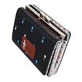 Baoblaze Damen kleine Bunte Portemonnaie Geldbörse Kartenhalter Mädchen Münze Geldbeutel Handtasche Kartenetui - Schw
