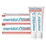 meridol Zahnpasta Rundumpflege 2x75ml - tägliche Rundumpflege für empfindliches Zahnfleisch & Z