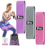 iMoebel Fitnessband 3er-Set Resistance Booty Bands - 3 Widerstandsstufen Gewebe Widerstandsbänder Hip Theraband Gymnastikband für Training Beine Gesäß Hintern Hüfte Taille Kniebeugen Crossfit Yog