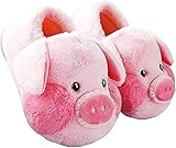 GDYJP Flauschiger Erwachsener Schwein Hausschuhe Winter Warme Cartoon Schwein Schuhe Home Fuzzy Pelzige Tier Hausschuhe Frauen Männer Mädchen (Color : B, Size : 37EU)