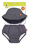 LÄSSIG Baby Kinder Bade Set Hut (wendbar) und Schwimmwindel waschbar Auslaufschutz UV-Schutz 50+/Baby Swim Set girls, Polka Dots, 6 Monate, b