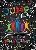 12 Einladungskarten zum Kindergeburtstag Jump Trampolin Mädchen Junge Einladungen Geburtstag