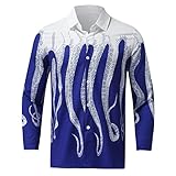 Zhiyao Herren Hemden Slim Fit Freizeit-Hemd Business Langarm/Kurzarm Hemd Karohemd Kariert Party Shirt für Männer Hawaii-Print T-Shirt Strand Beilaufig