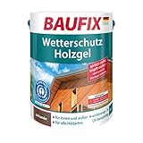 BAUFIX Wetterschutz-Holzgel, Holzlasur palisander, 5 Liter, tropfgehemmte Holzschutzlasur für innen und außen, atmungsaktiv, für alle Holzarten, UV-beständig, witterungsbeständig