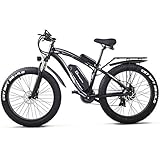 E-Bike Elektrofahrrad 1000W 26 * 4.0 Zoll Fat Reifen für Herren (Schwarz)